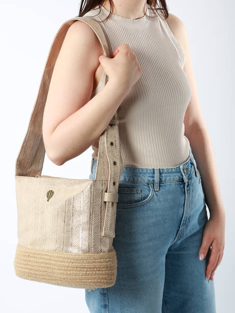 Sac Shopping Guimauve Le voyage en panier Beige guimauve PM750 vue secondaire 1