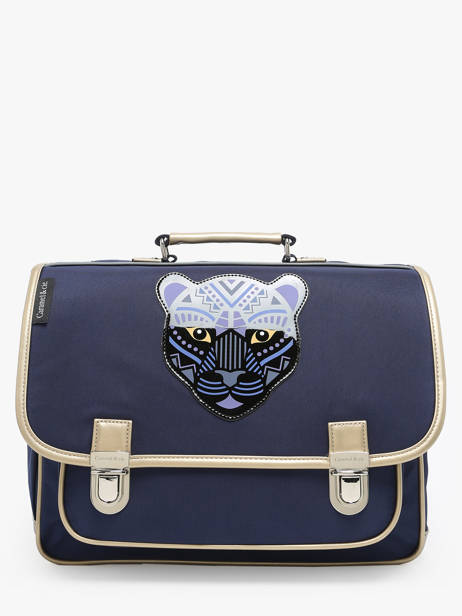 2-compartment Satchel Caramel et cie Blue boheme FI