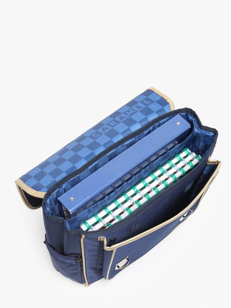 2-compartment Satchel Caramel et cie Blue boheme FI other view 3