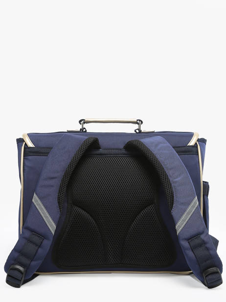 2-compartment Satchel Caramel et cie Blue boheme FI other view 4