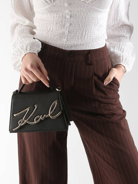 Sac Bandoulière K Signature Cuir Karl lagerfeld Noir k signature A1W30038 vue secondaire 1