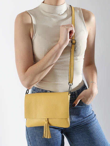 Sac Bandoulière Caviar Cuir Milano Jaune caviar CA22112 vue secondaire 1