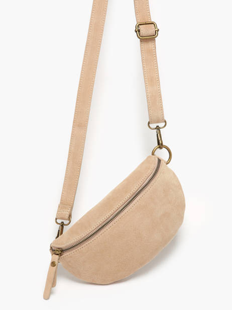 Sac Banane Milano Beige velvet VE19091 vue secondaire 2