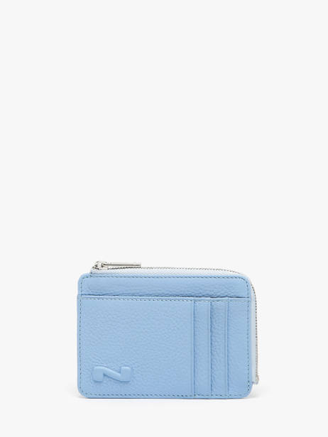 Porte-monnaie Avec Porte-cartes Cuir Nathan baume Bleu original n 217N