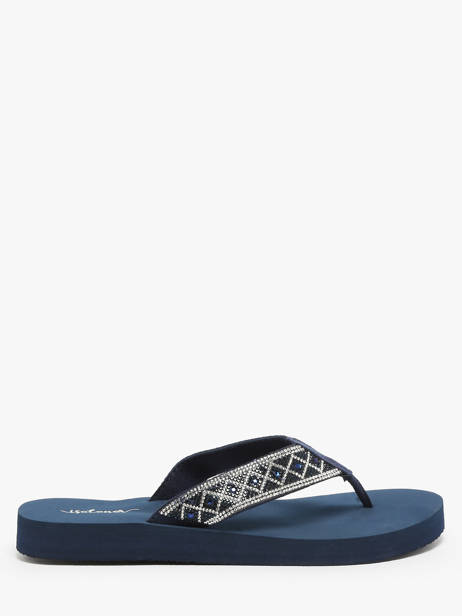 Nu-pieds Isotoner Bleu women 94931 vue secondaire 3