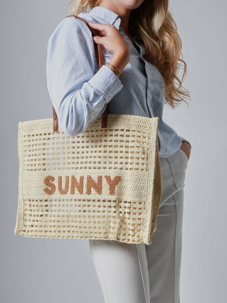 Shoulder Bag Beach Paper Miniprix Beige beach Q636 other view 1