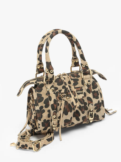Shoulder Bag Velvet Leopardo Leather Milano Beige velvet leopardo VL24093 other view 1