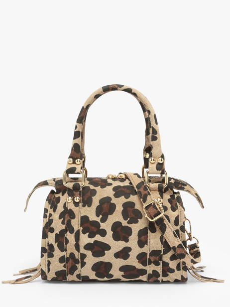 Shoulder Bag Velvet Leopardo Leather Milano Beige velvet leopardo VL24093 other view 3