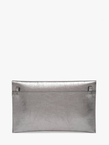 Large Leather Paddock Clutch Bag Etrier Silver paddock EPAD075L other view 5