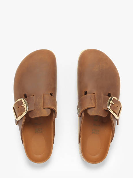 Mules En Cuir Birkenstock Marron women 1030446 vue secondaire 3