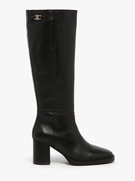 Bottes à Talon En Cuir Tommy hilfiger Noir women 8865BDS
