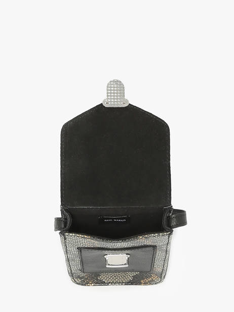 Le Porte-téléphone Python Cuir Paul marius Noir python TELEPPYT vue secondaire 3