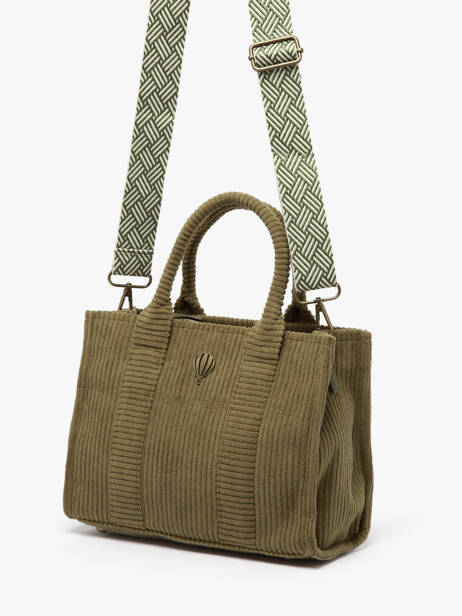 Sac Porté épaule Velours Polyester Le voyage en panier Vert velours AHP242 vue secondaire 2