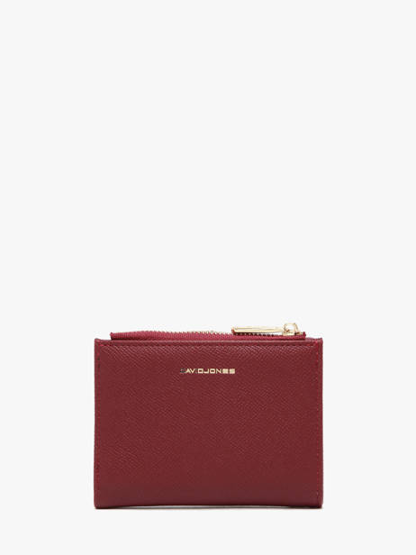 Porte-monnaie Porte-cartes David jones Rouge saffiano P163 vue secondaire 2