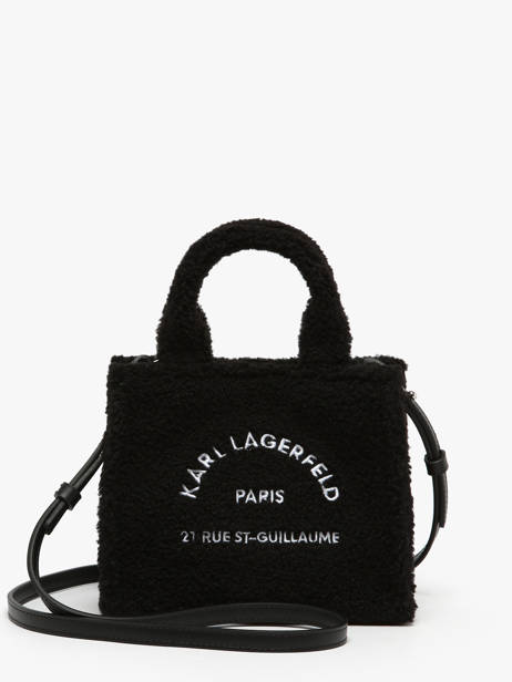 Mini Sac Cabas Rue St Guillaume Shearling Karl lagerfeld Noir rsg A4W50016
