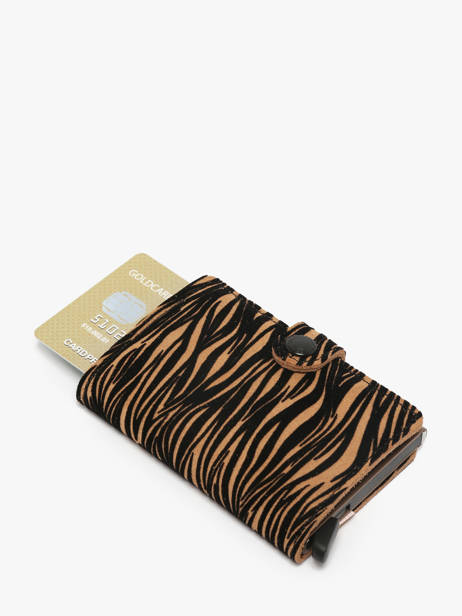 Porte-cartes Mini Zébra Cuir Secrid Beige animal MZE vue secondaire 2