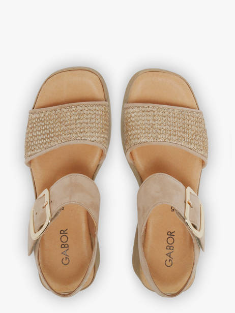 Sandales Plateforme En Cuir Gabor Beige women 44 vue secondaire 3