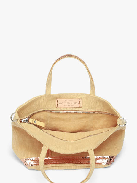 Sac Bandoulière Baby Cabas Lin Paillettes Vanessa bruno Jaune cabas lin 31V40410 vue secondaire 4