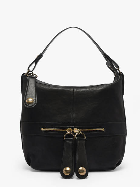 Sac Porté épaule Nomade Cuir Gerard darel Noir midday B402