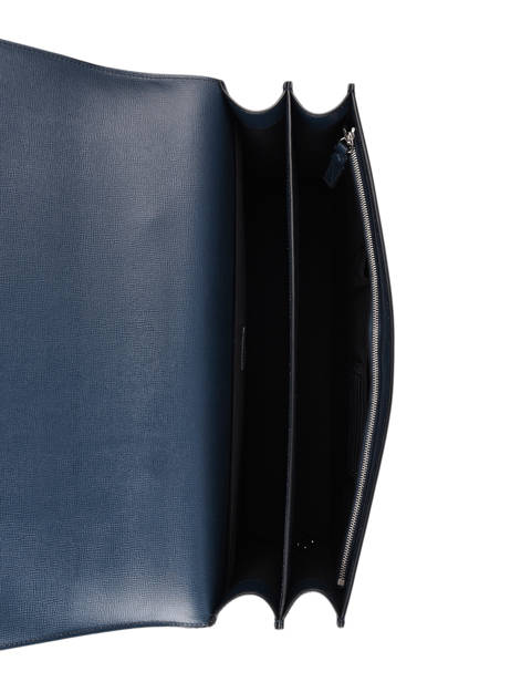 Serviette Albert 2 Compartiments Cuir Lancel Bleu albert A07986 vue secondaire 2