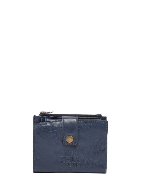 Porte-monnaie Porte-cartes Cow Cuir Basilic pepper Bleu cow BCOW94